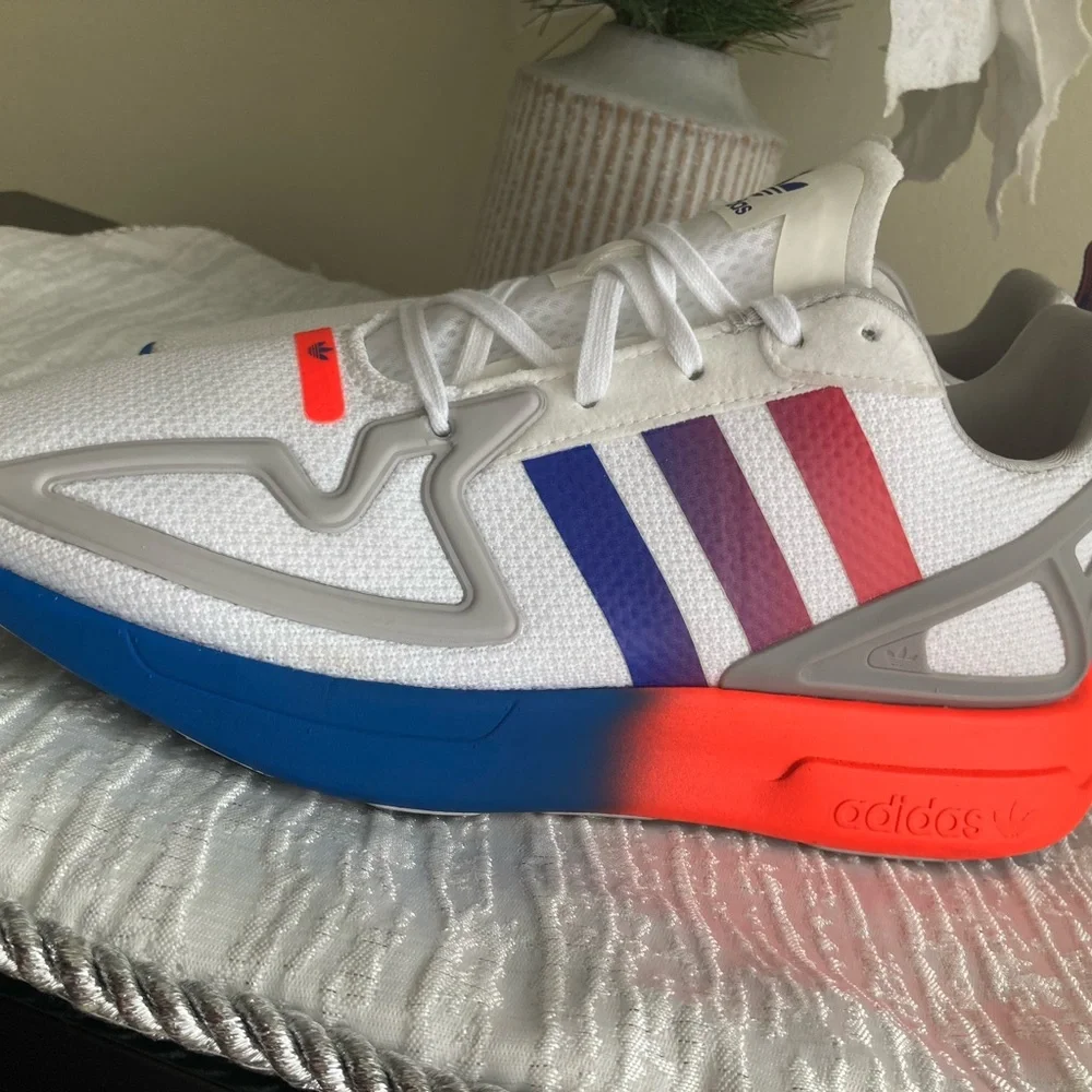 Adidas ZX 2K Boost White Red Blue Sneakers